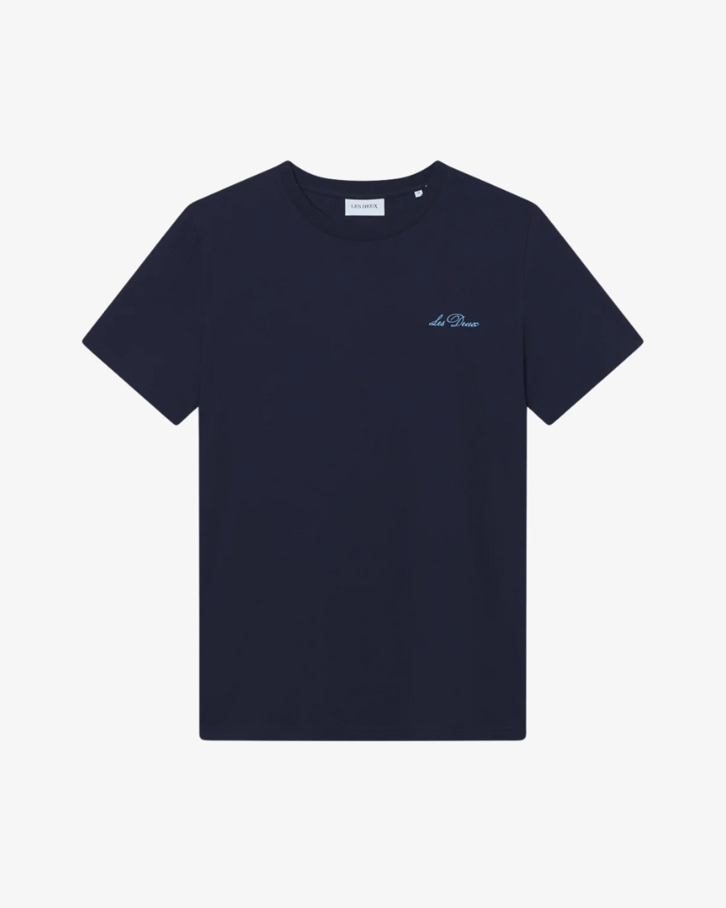 Les Deux Wild Flower T-Shirt Dark Navy