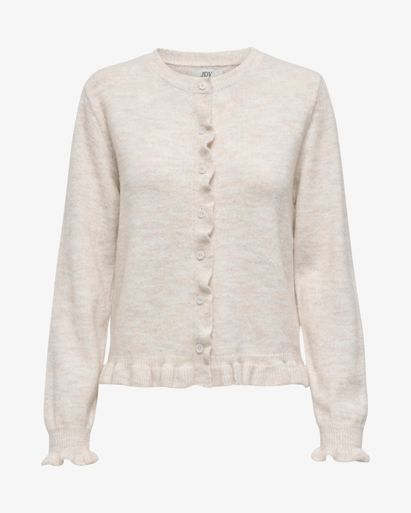 JDY Letty Frill Cardigan Birch/Melan