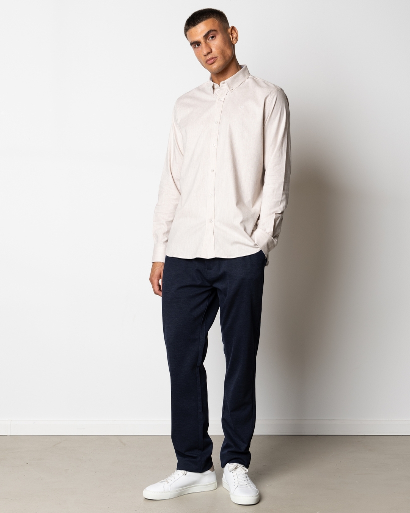 Clean Cut Oxford Stretch Skjorte Sand