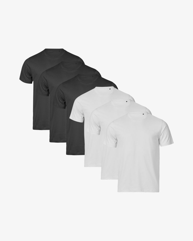 Core T-shirt Sort/Hvid (6-Pak)