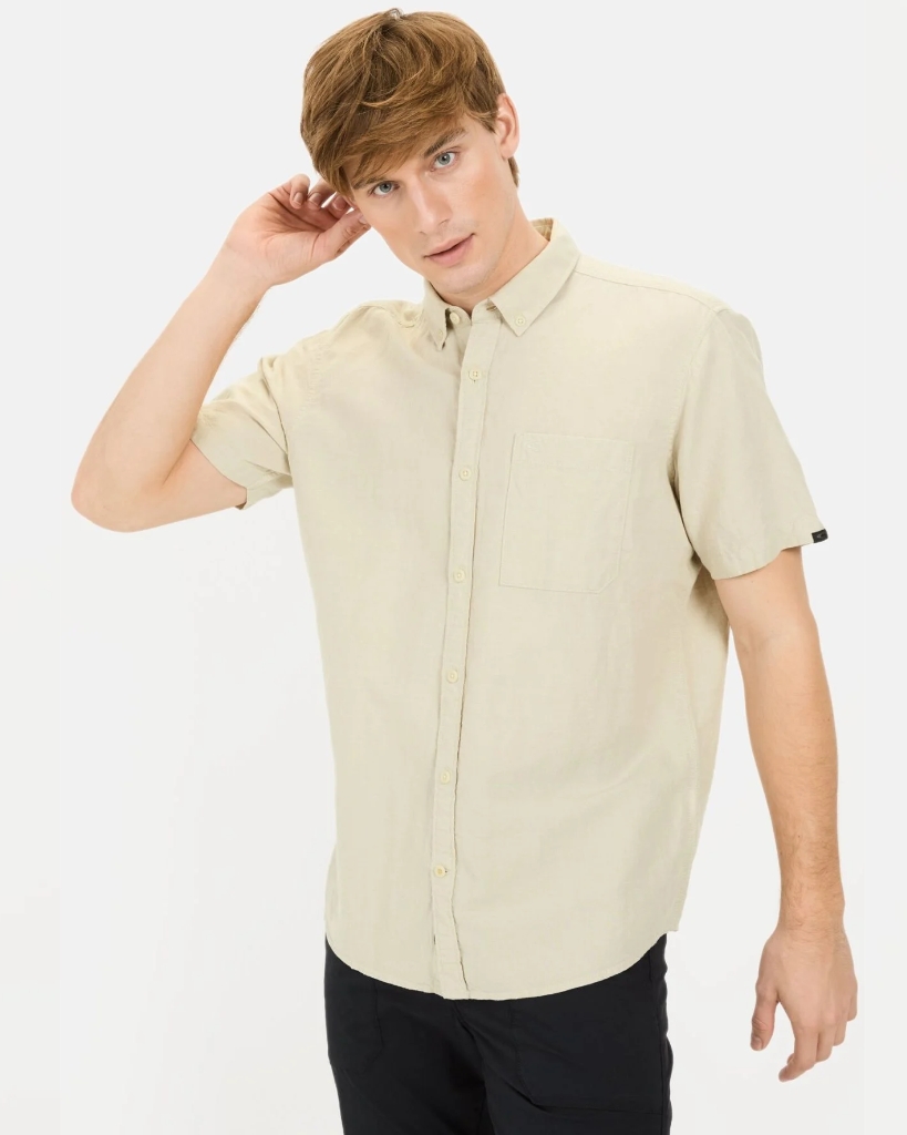 Camel Kortærmet Skjorte Beige