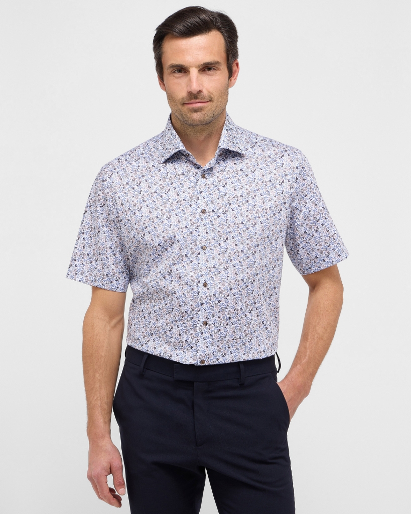 Eterna Twill Skjorte Blå