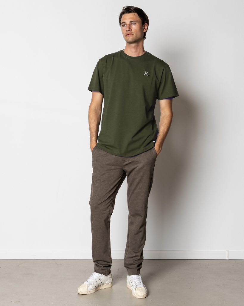 Clean Cut Cross Logo Organic T-Shirt Army