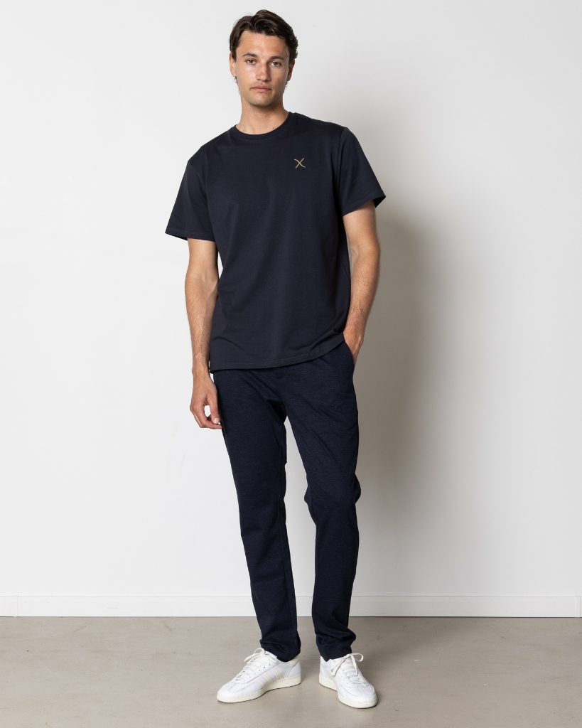 Clean Cut Cross Logo Organic T-Shirt Navy