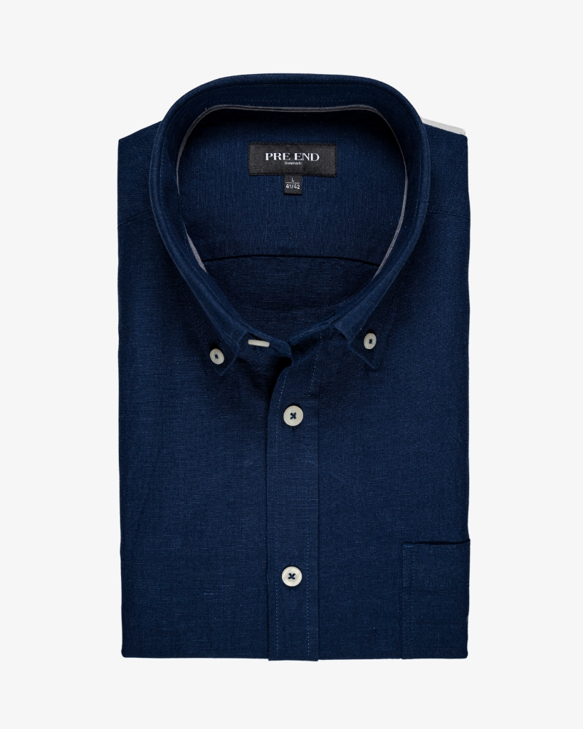 Pre End Frey Kortærmet Hørskjorte Navy