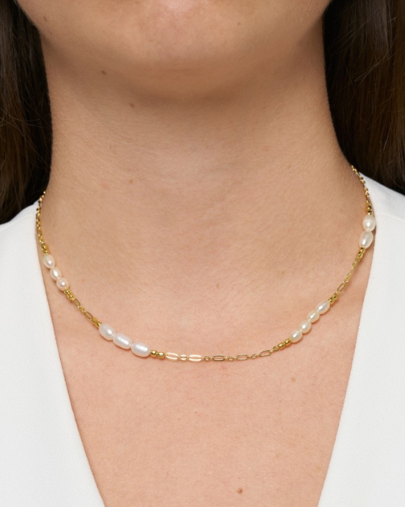 Pure By Nat Merle Perle Halskæde Guld