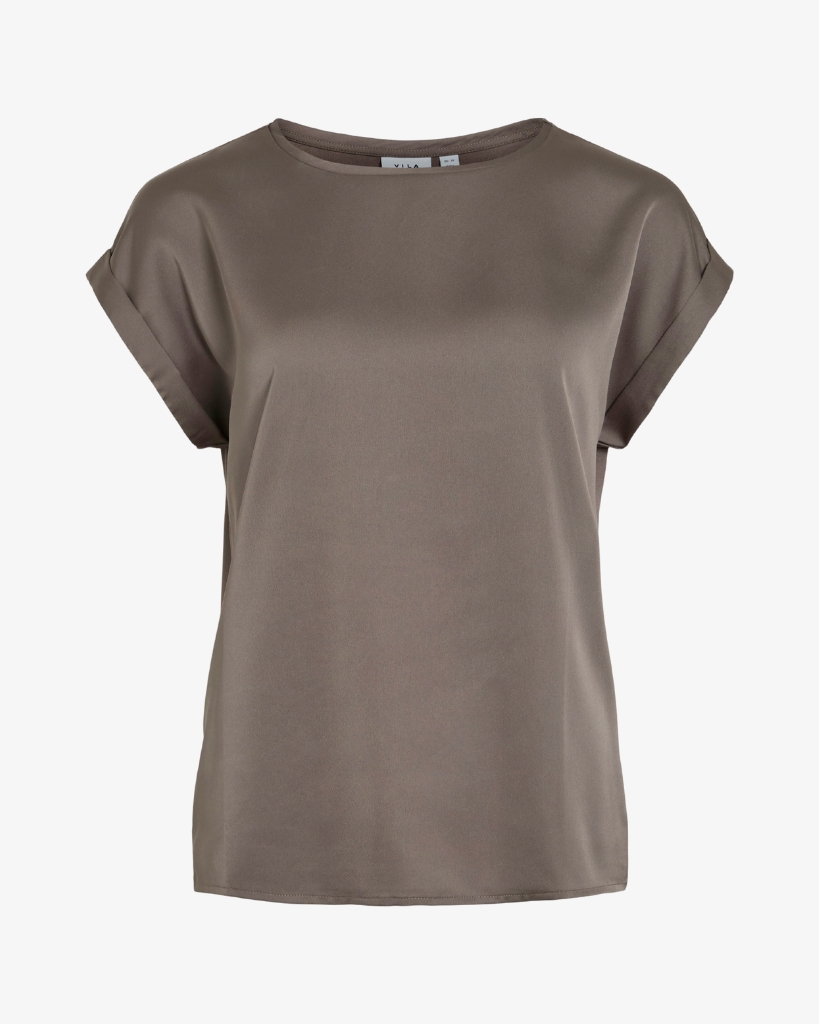 Vila Ellette Satin Bluse Falcon