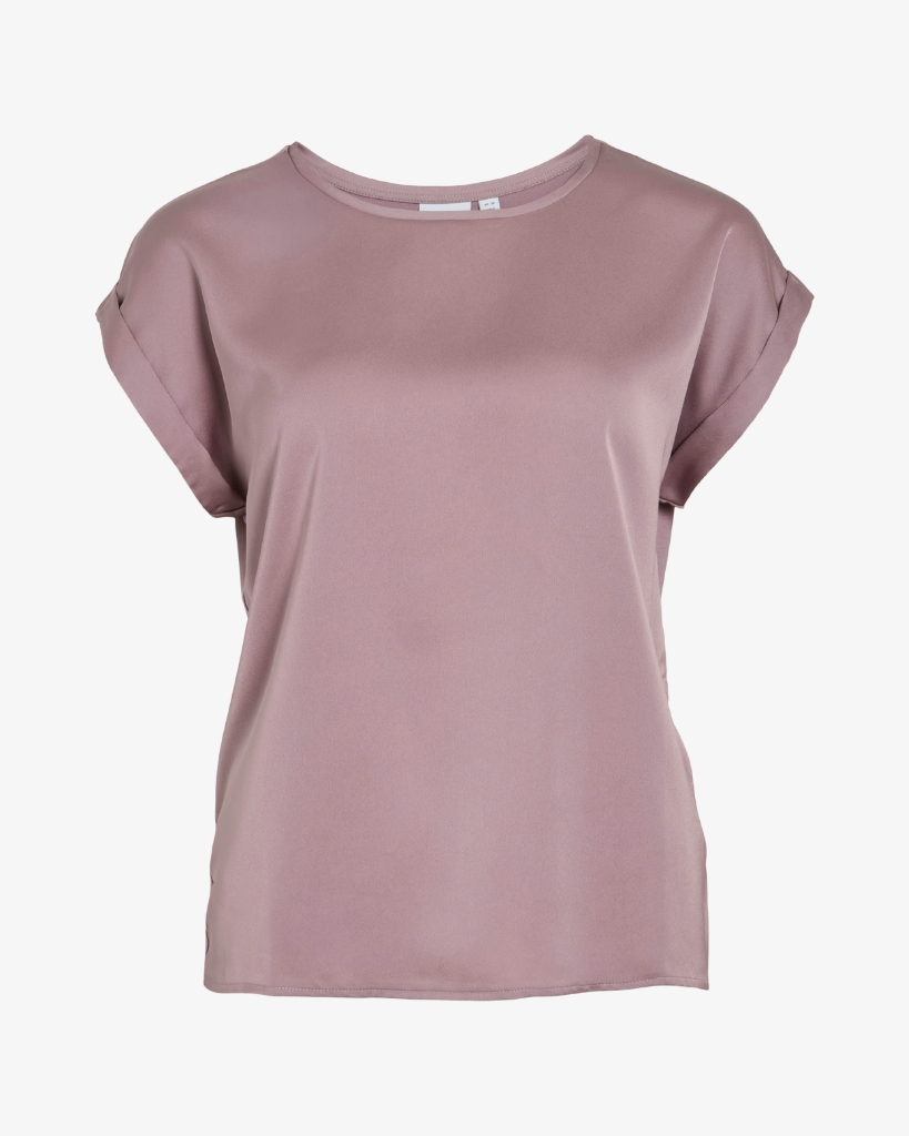 Vila Ellette Satin Bluse Toadstool