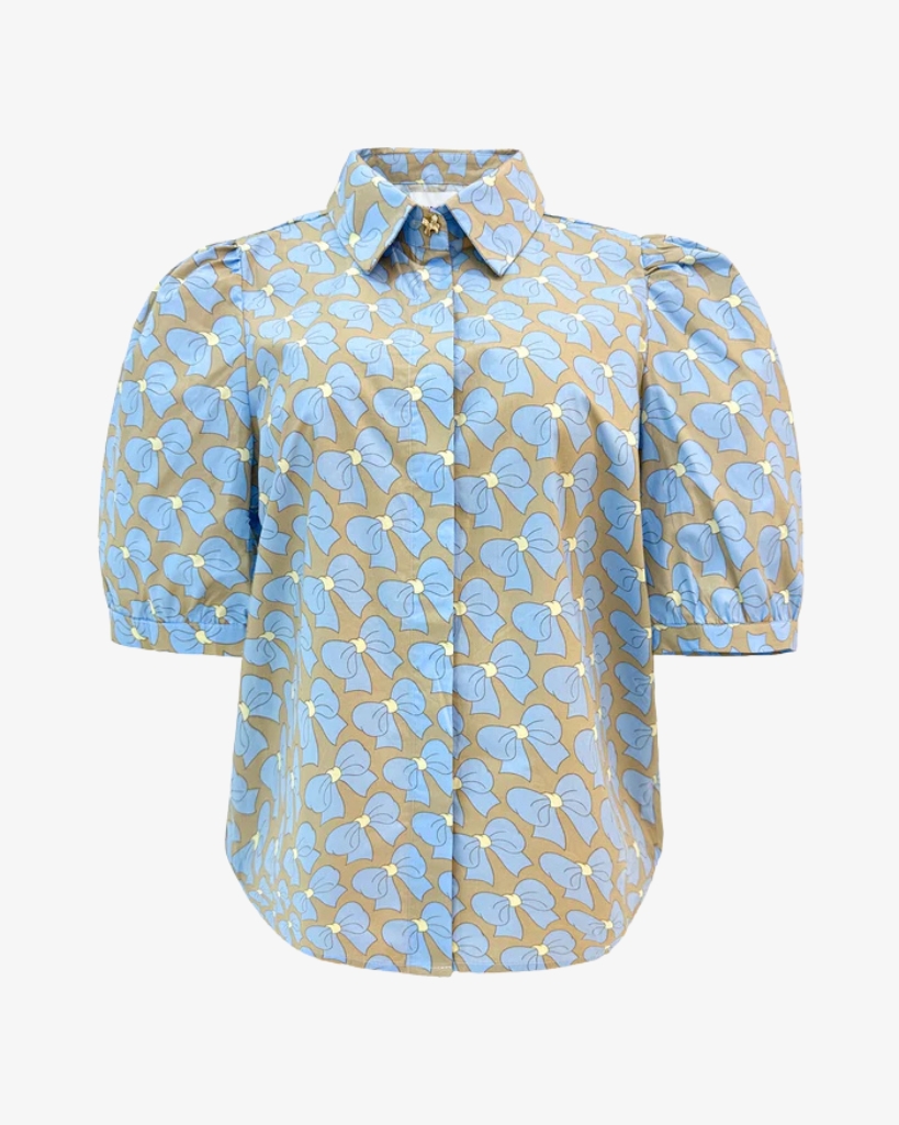 Liberte Flora Bluse M. Blå Sløjfer