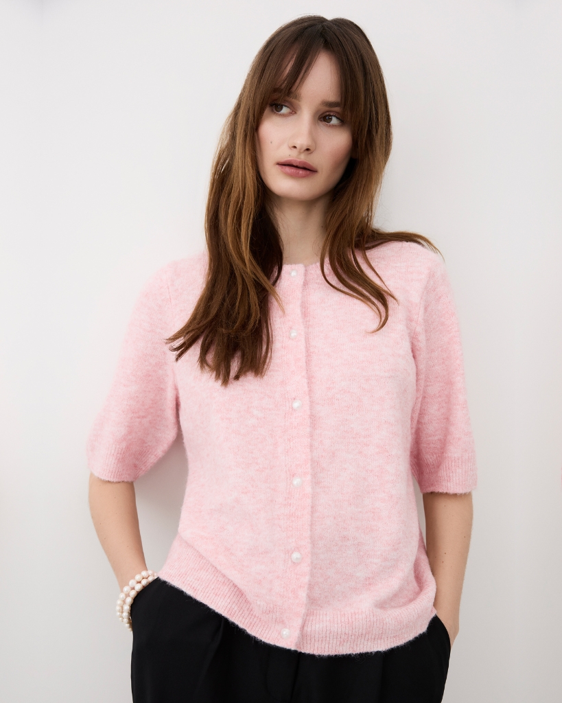 Vila Sebora Strikcardigan Pink