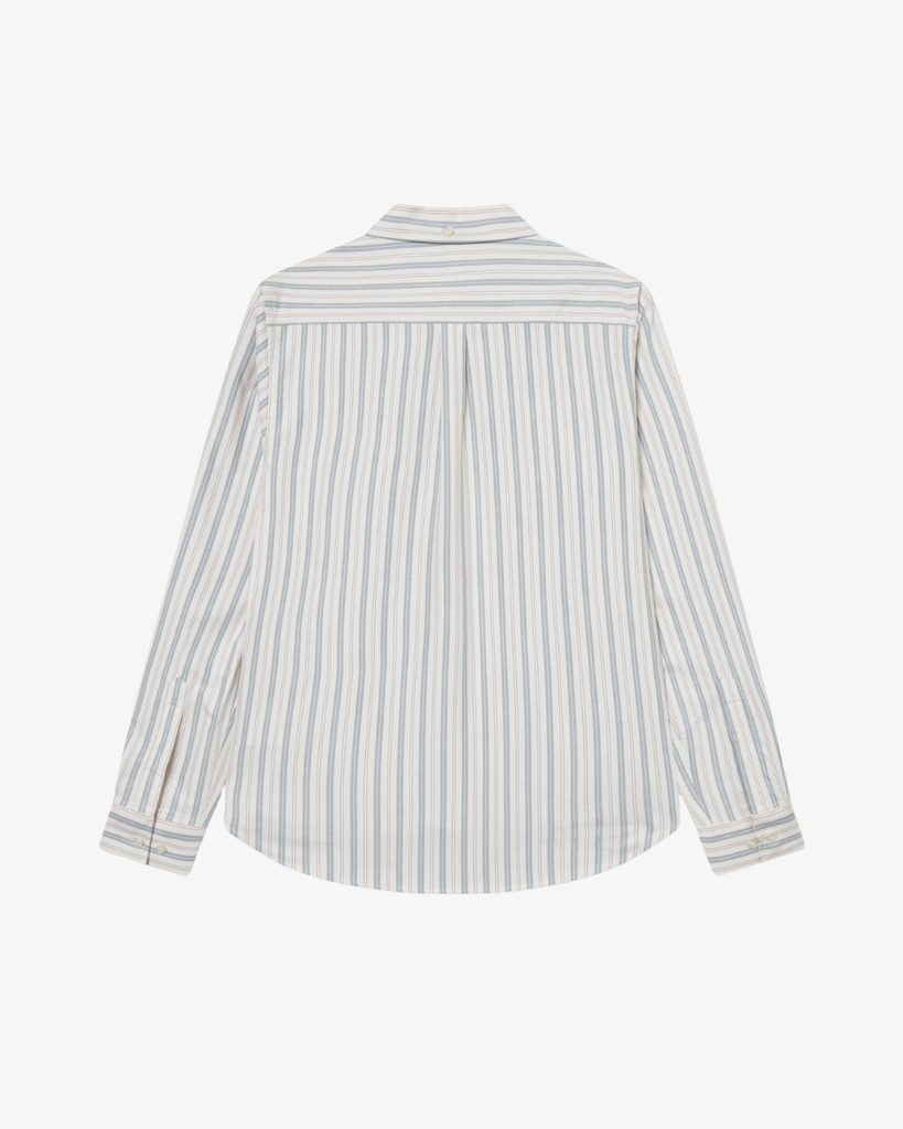 Les Deux Konrad Striped Oxford Skjorte Light Ivory