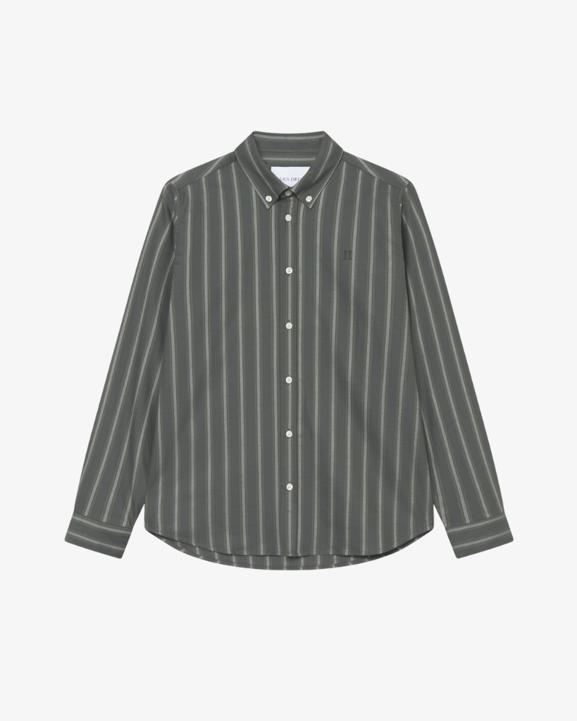 Les Deux Konrad Striped Oxford Skjorte