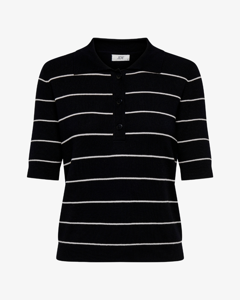 JDY Bloom Strik Polo Sort