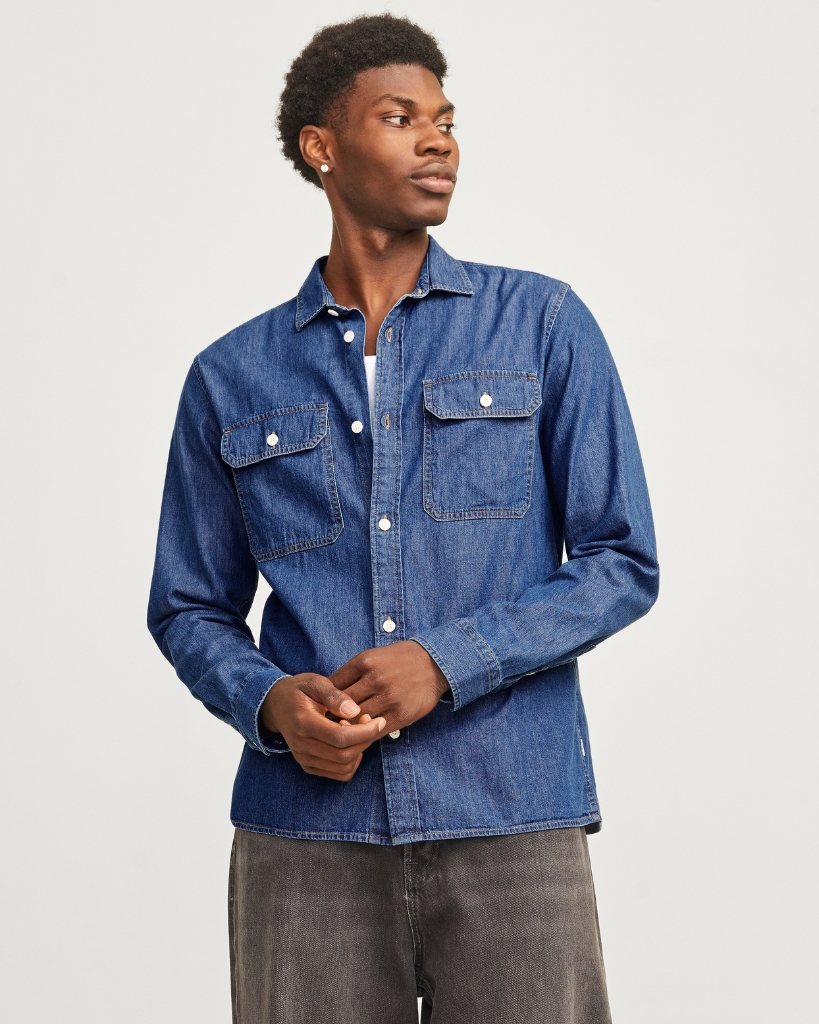 Jack Jones Travis Denim Skjorte Blå