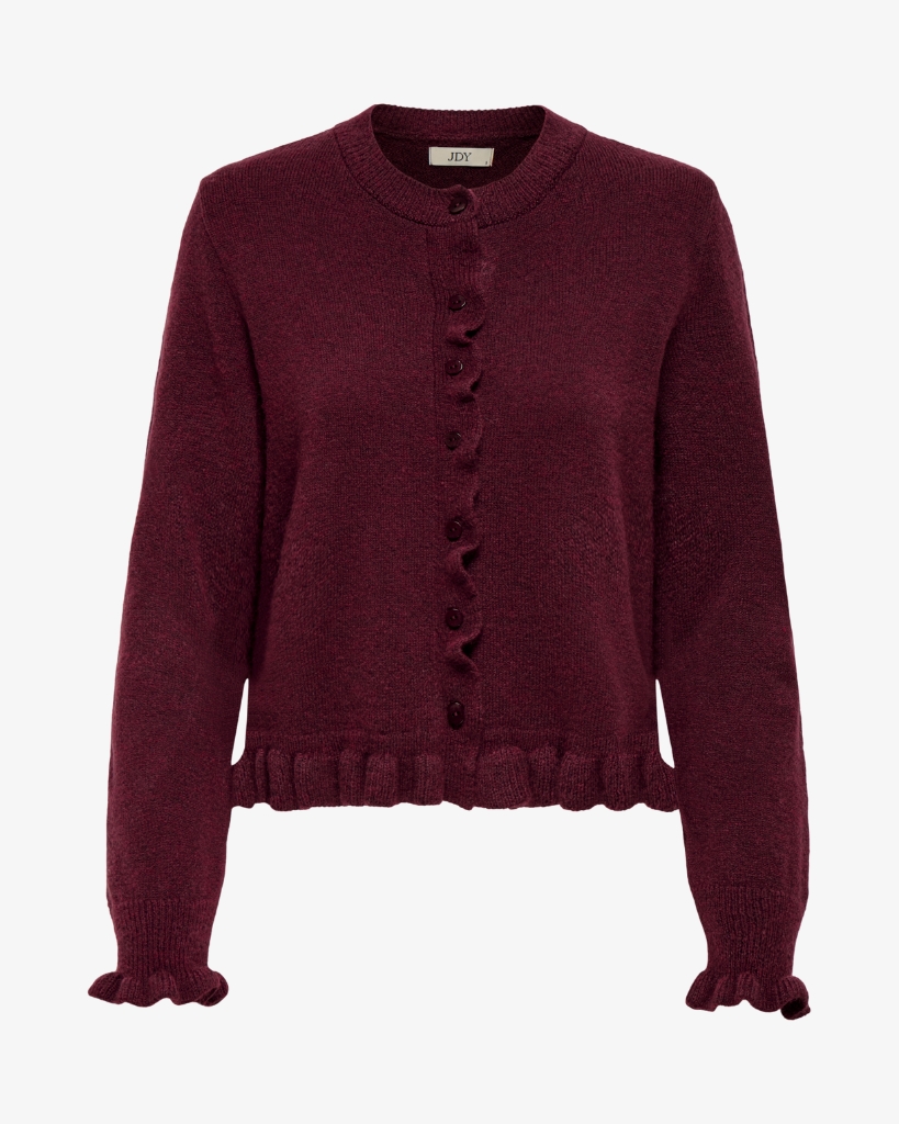 JDY Letty Frill Cardigan Bordeaux