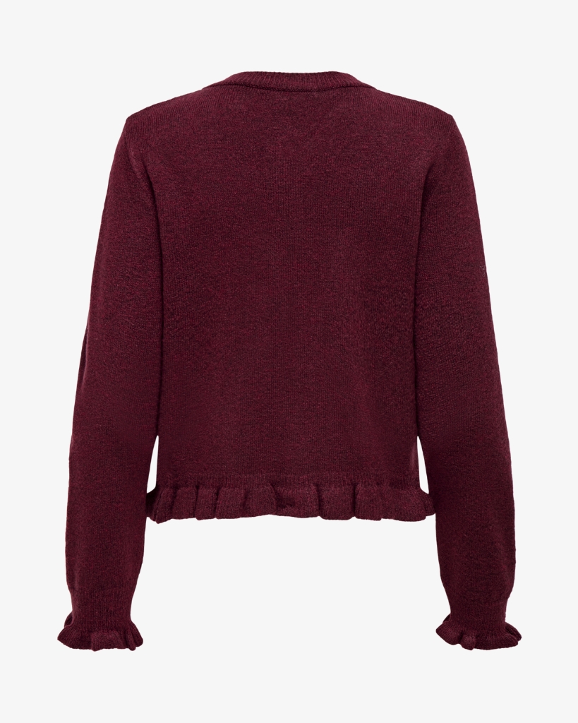 JDY Letty Frill Cardigan Bordeaux