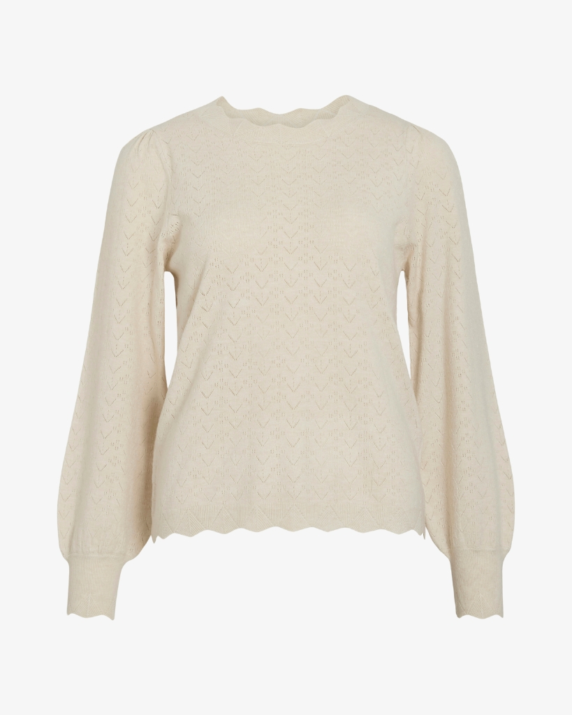 Vila ViEmi Striktrøje Creme