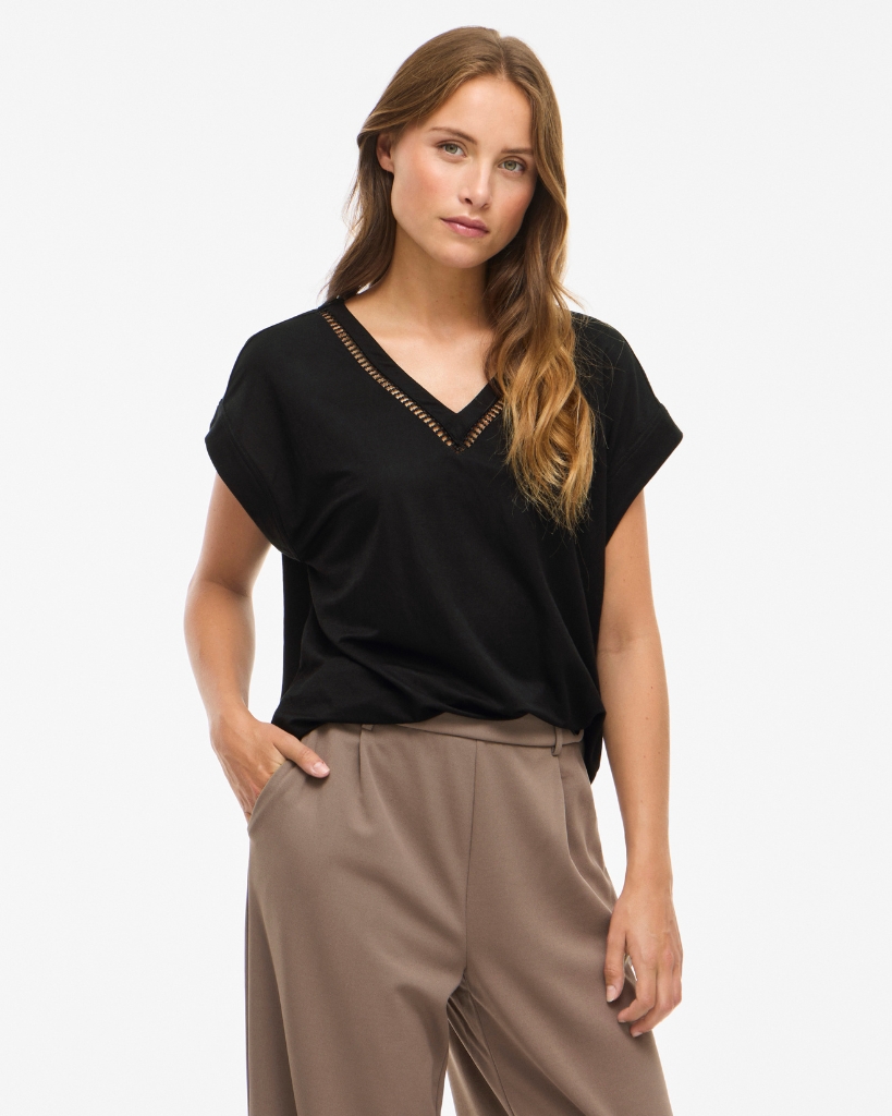 Vila ViTikki Bluse Sort
