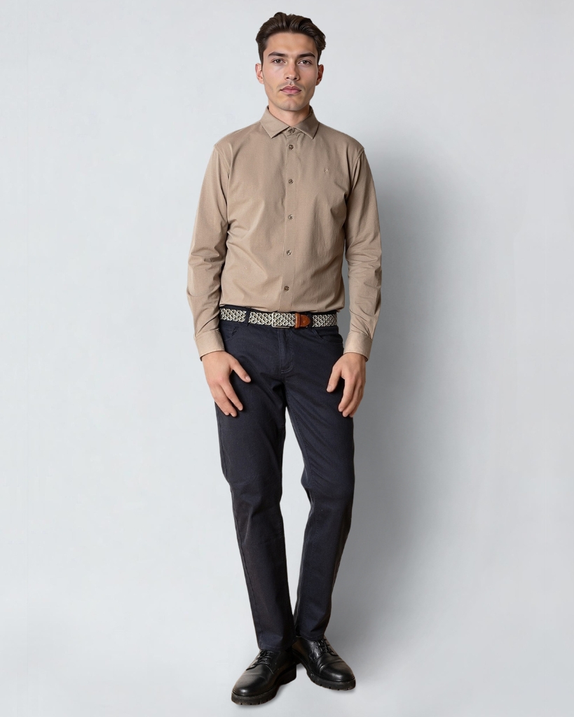 Clean Cut Formal Stretch Skjorte Beige