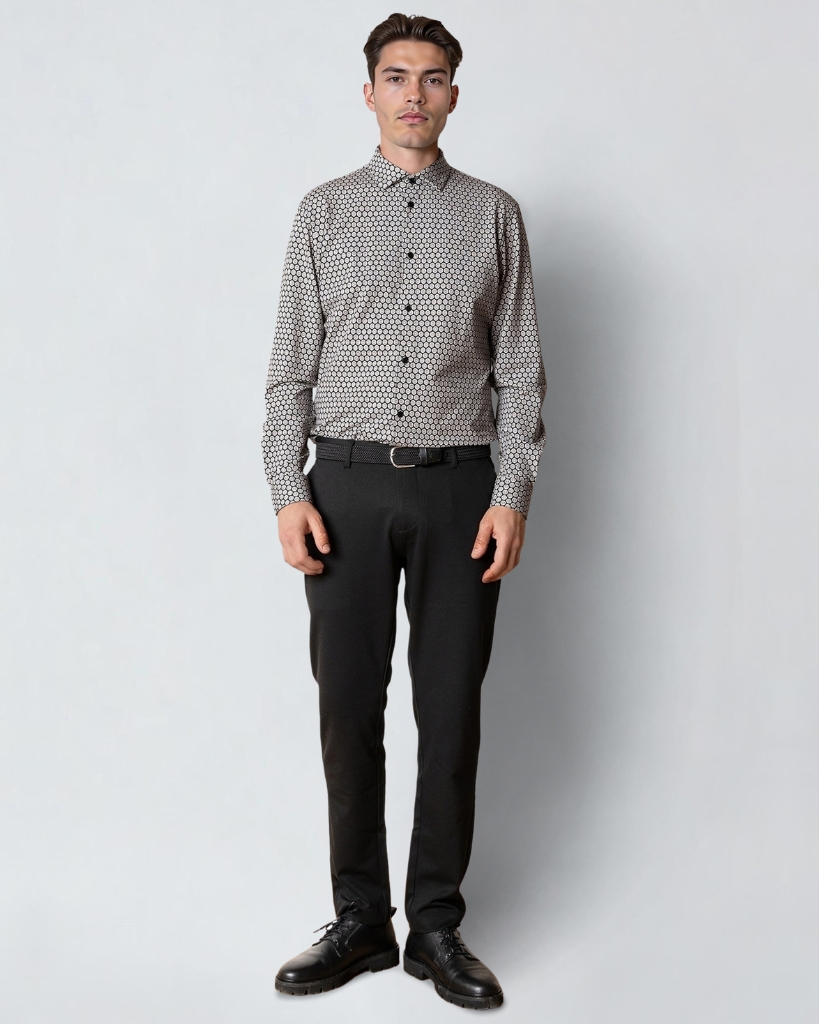 Clean Cut Formal Stretch Skjorte Sort
