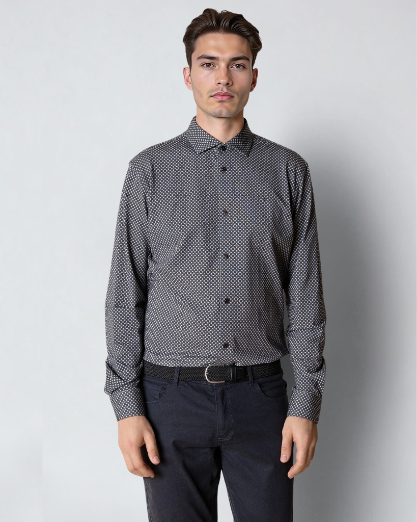Clean Cut Formal Stretch Skjorte Mørkebrun
