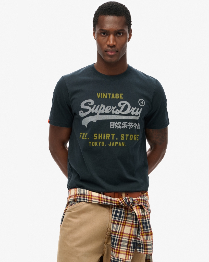Superdry Heritage T-Shirt Eclipse Navy
