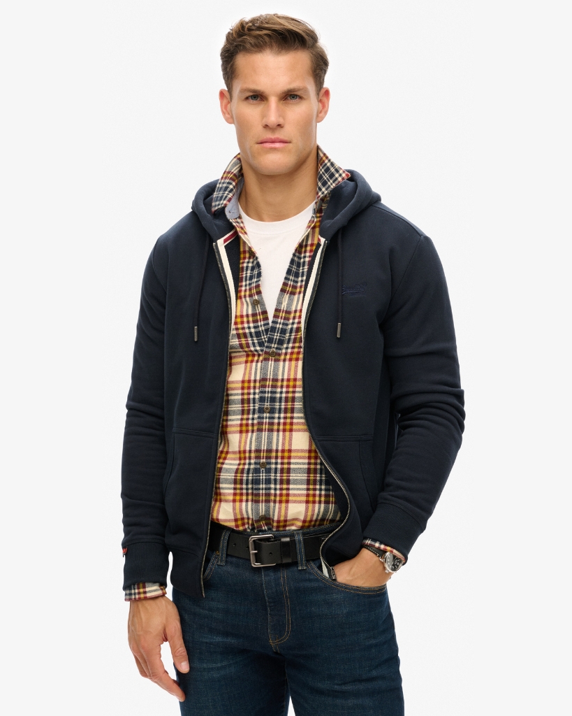 Superdry Essential Logo Zip Hoodie Eclipse Navy