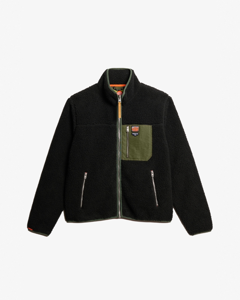 Superdry Vintage Retro Fleece Jakke Sort