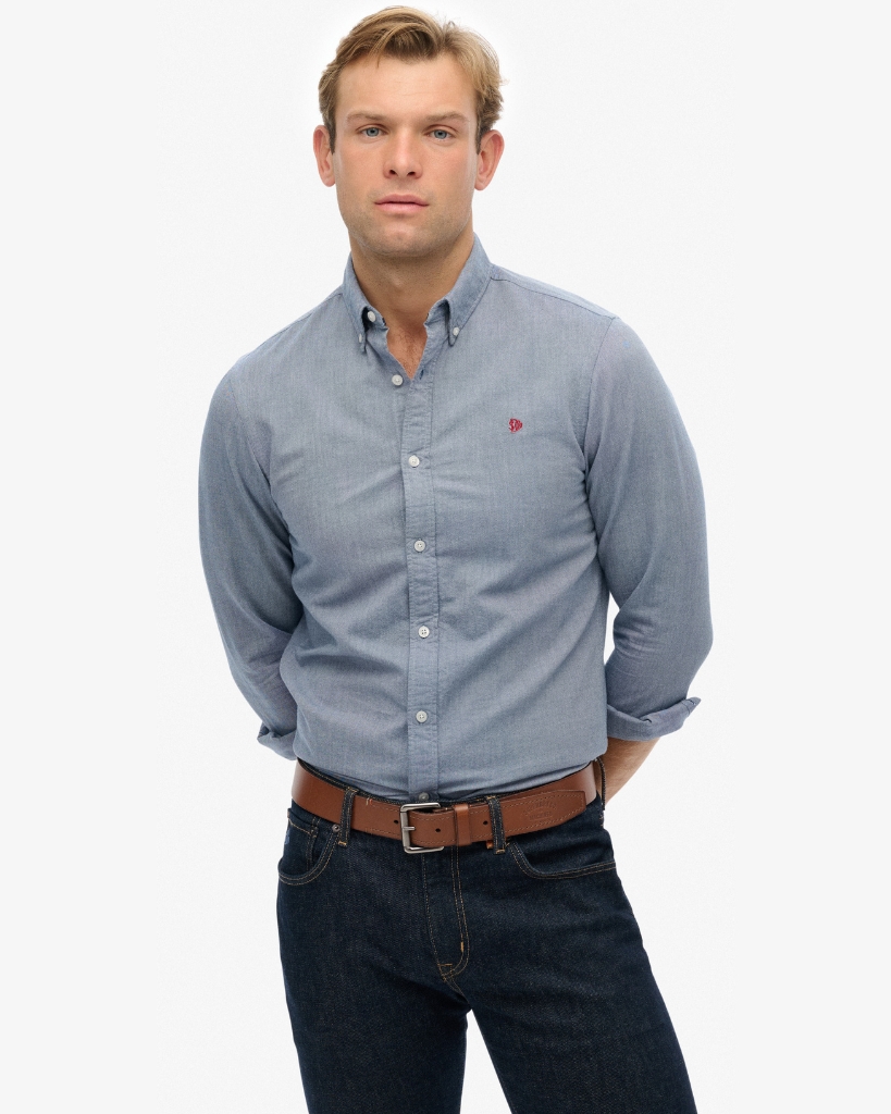 Superdry Classic Oxford Skjorte Azurblå