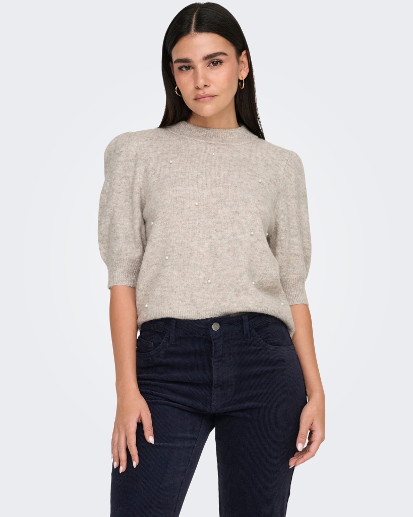 JDY Rue Life Pearl Pullover sand