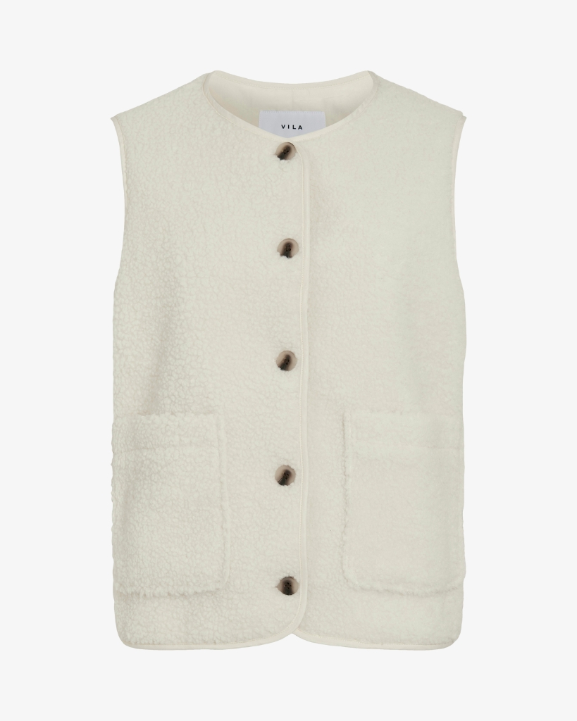 VILA Viada Teddy Vest Offwhite