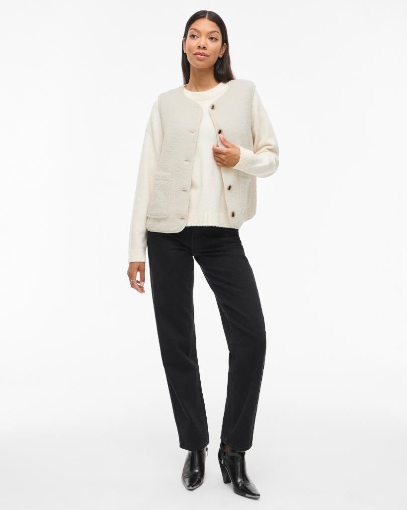 VILA Viada Teddy Vest Offwhite