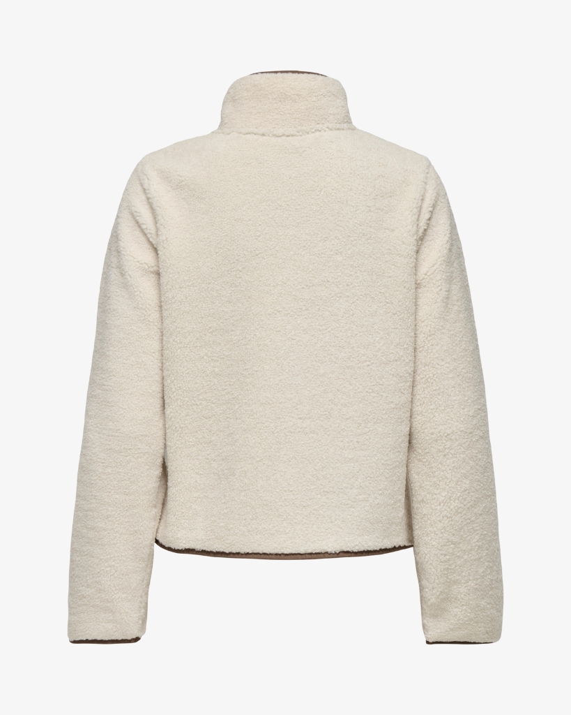 JDY Teddy Zip Jacket Offwhite