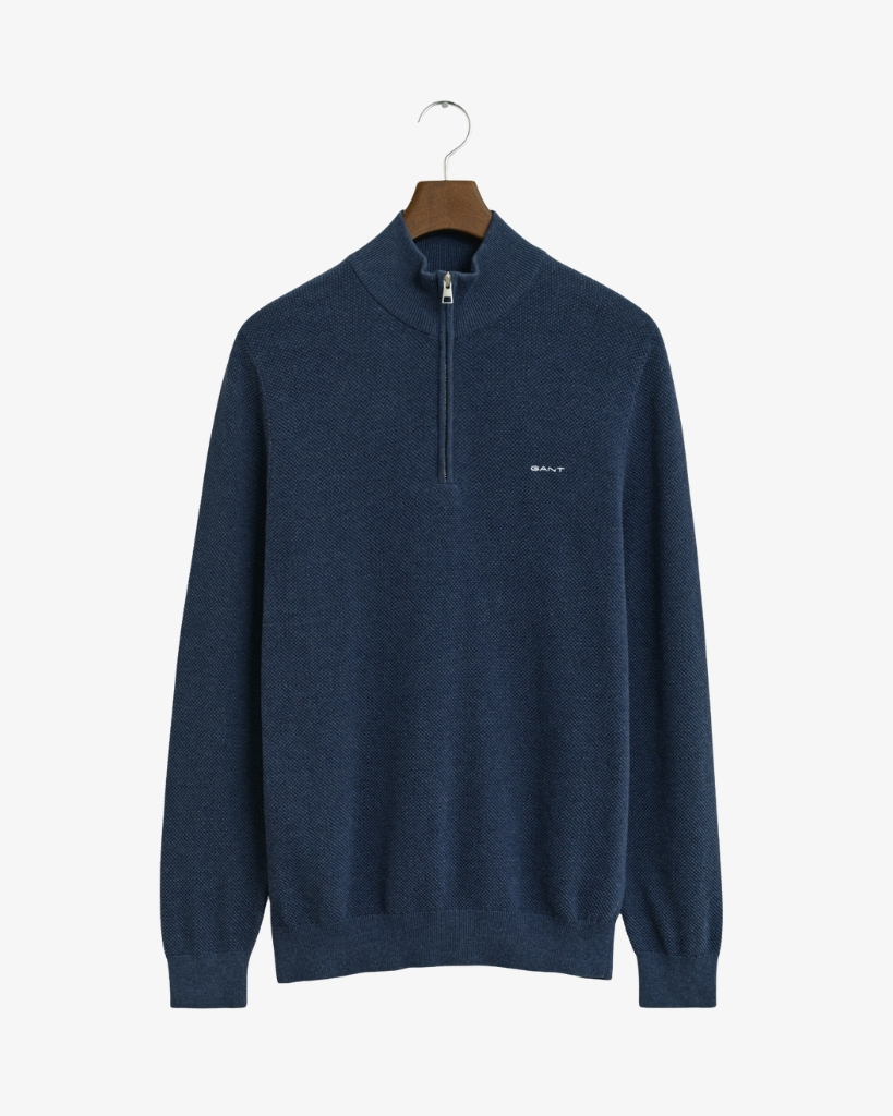 Gant Piqué Half-Zip Strik Marine