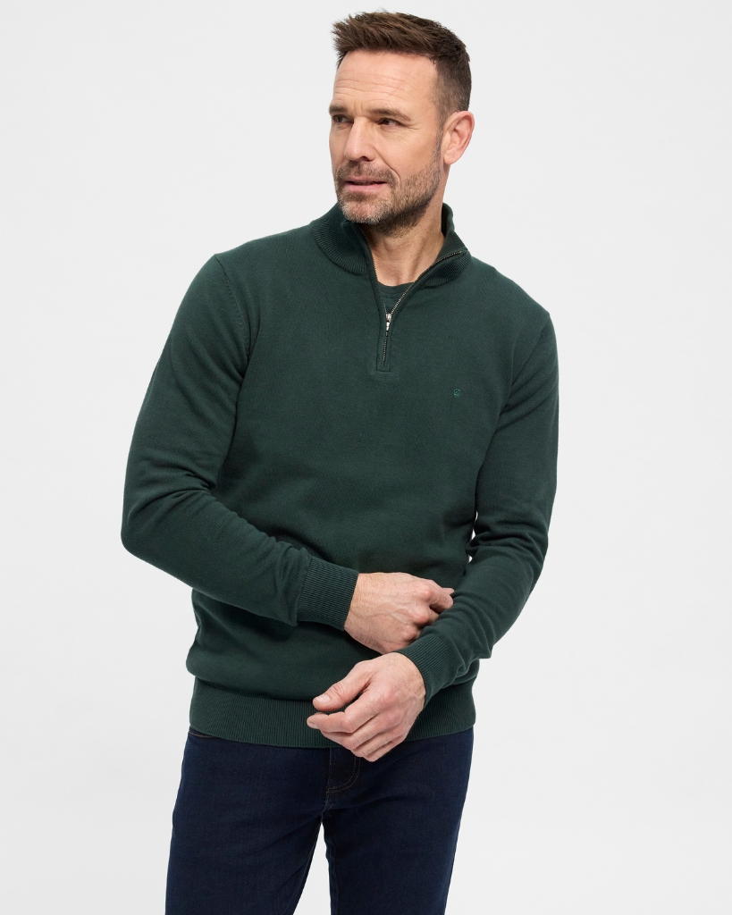 Redgreen Juliano Half-zip Strik Mørkegrøn
