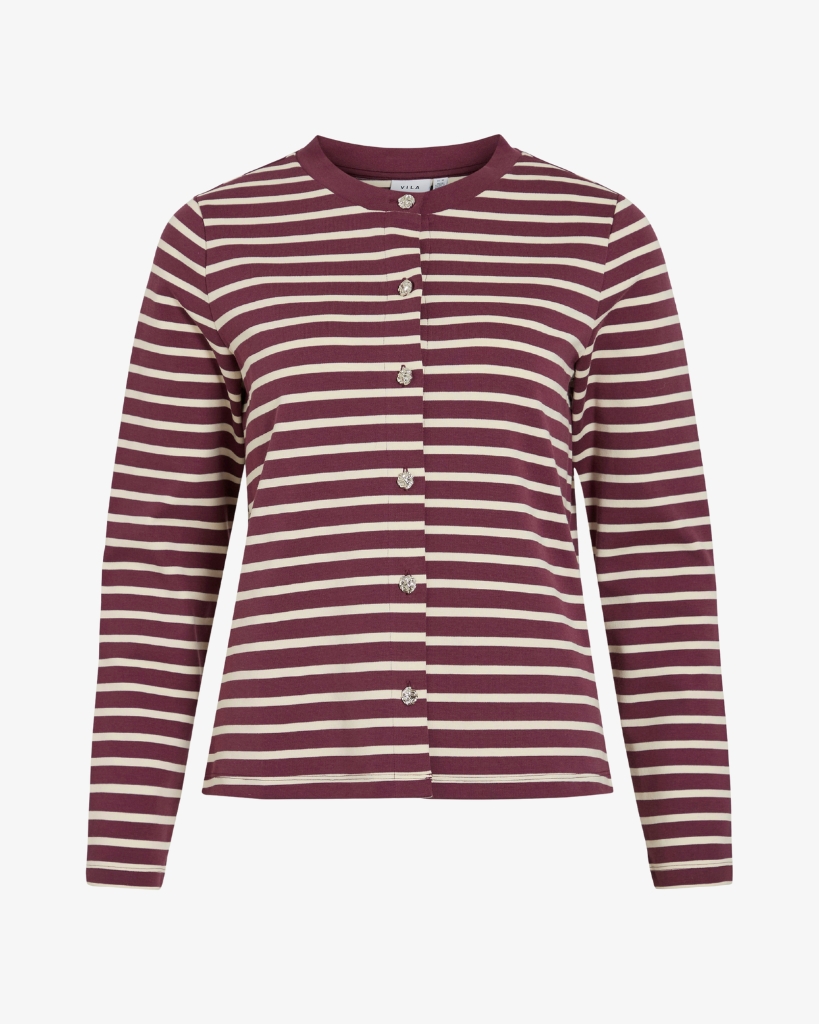 Vila Vibenoda Cardigan Bordeaux/offwhite