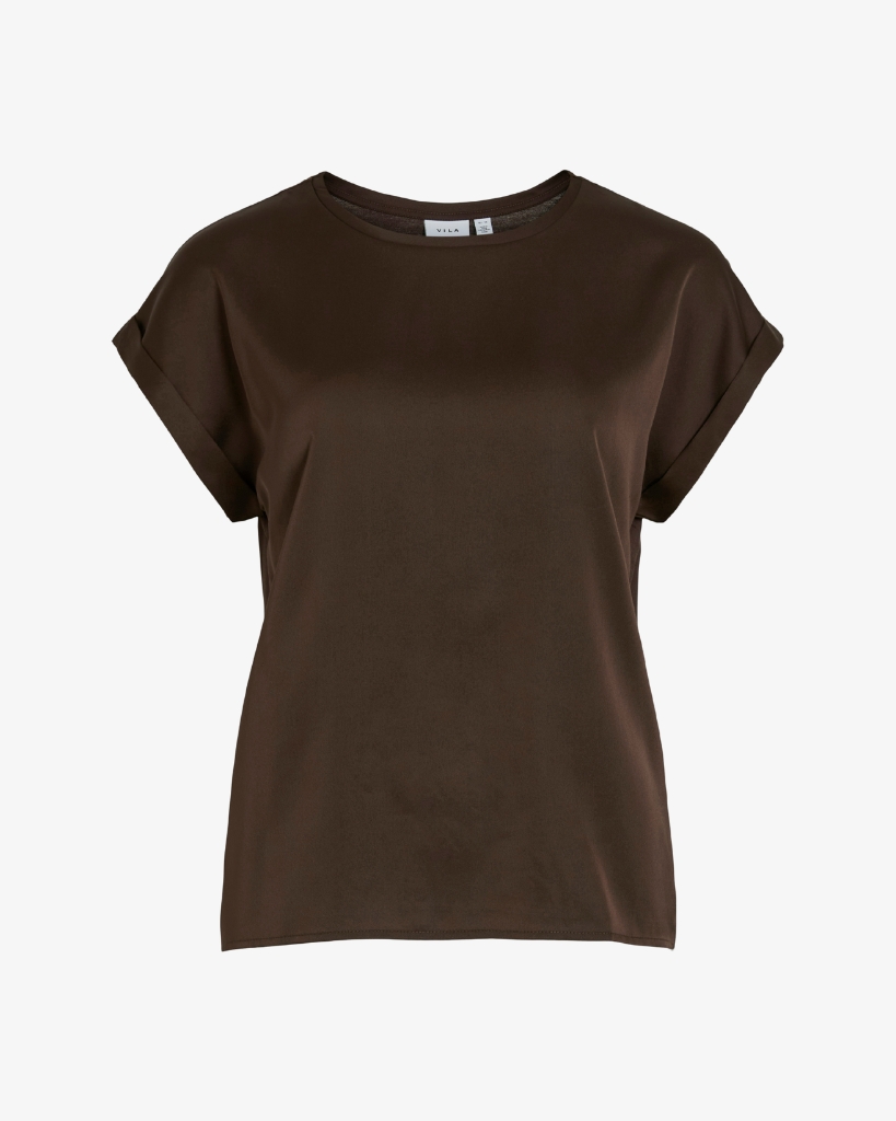 Vila Viellette Satin Bluse Brun