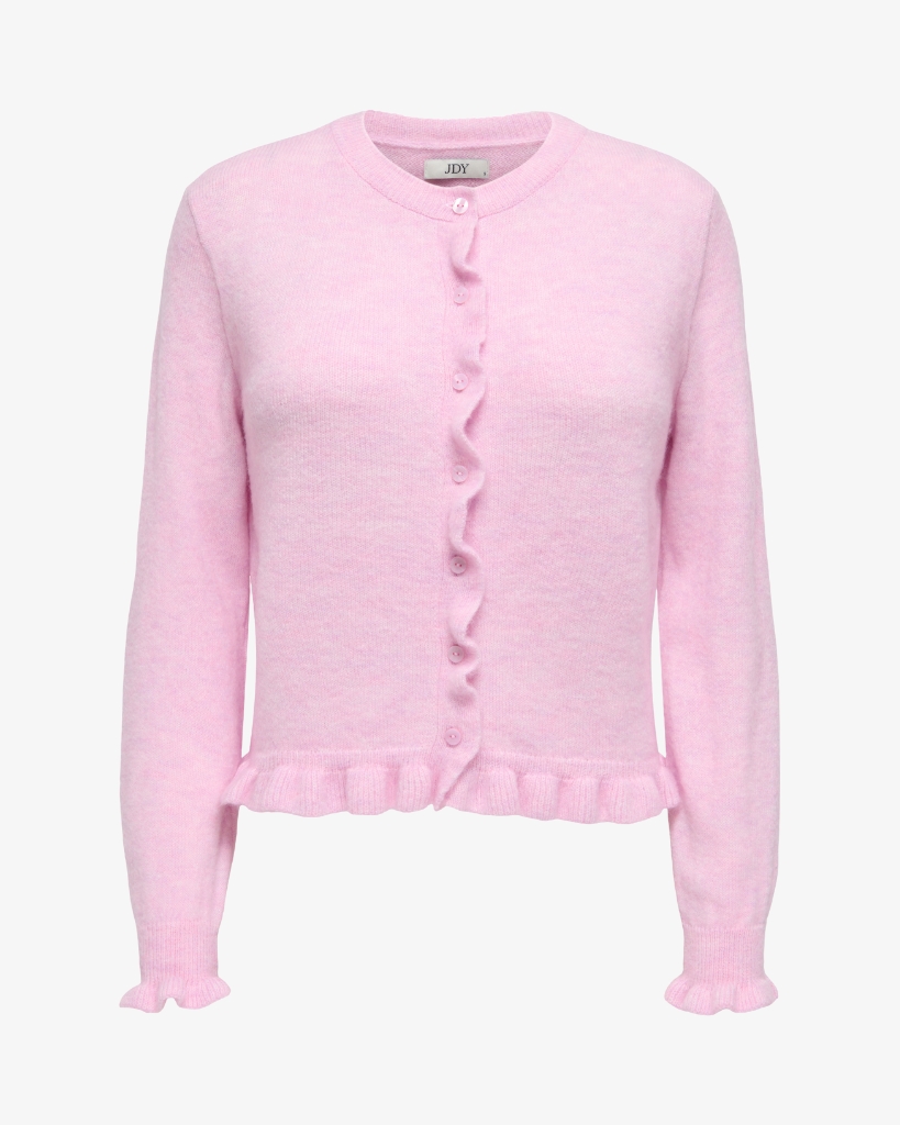JDY Letty Frill Cardigan Pink