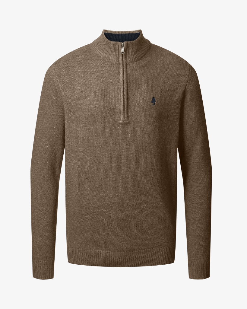 MCS Axel Half-zip Strik Brun Melange