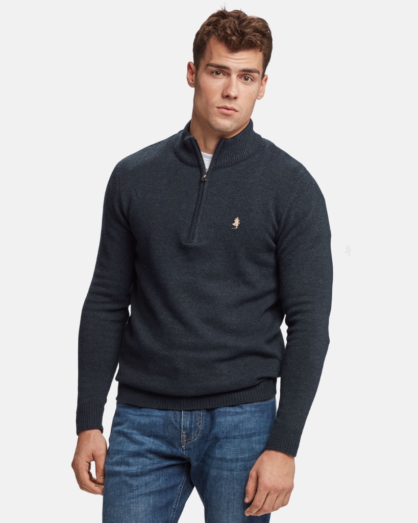 MCS Axel Half-zip Strik Navy Melange