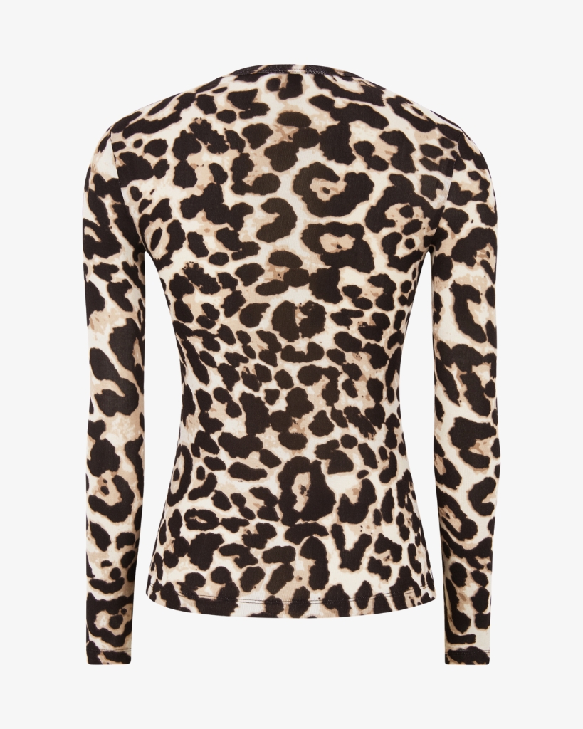 Soft Rebels Roman Bluse/Mesh Leopard