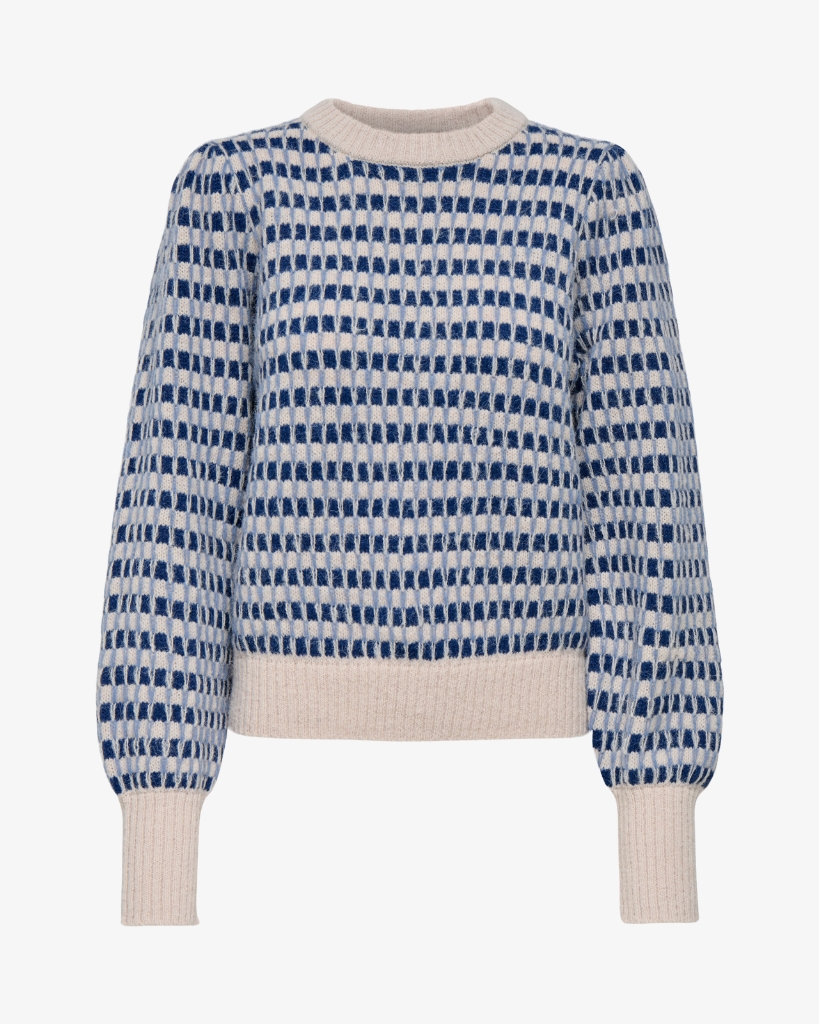 JDY Sigred Life Puff Strik Blå/sand