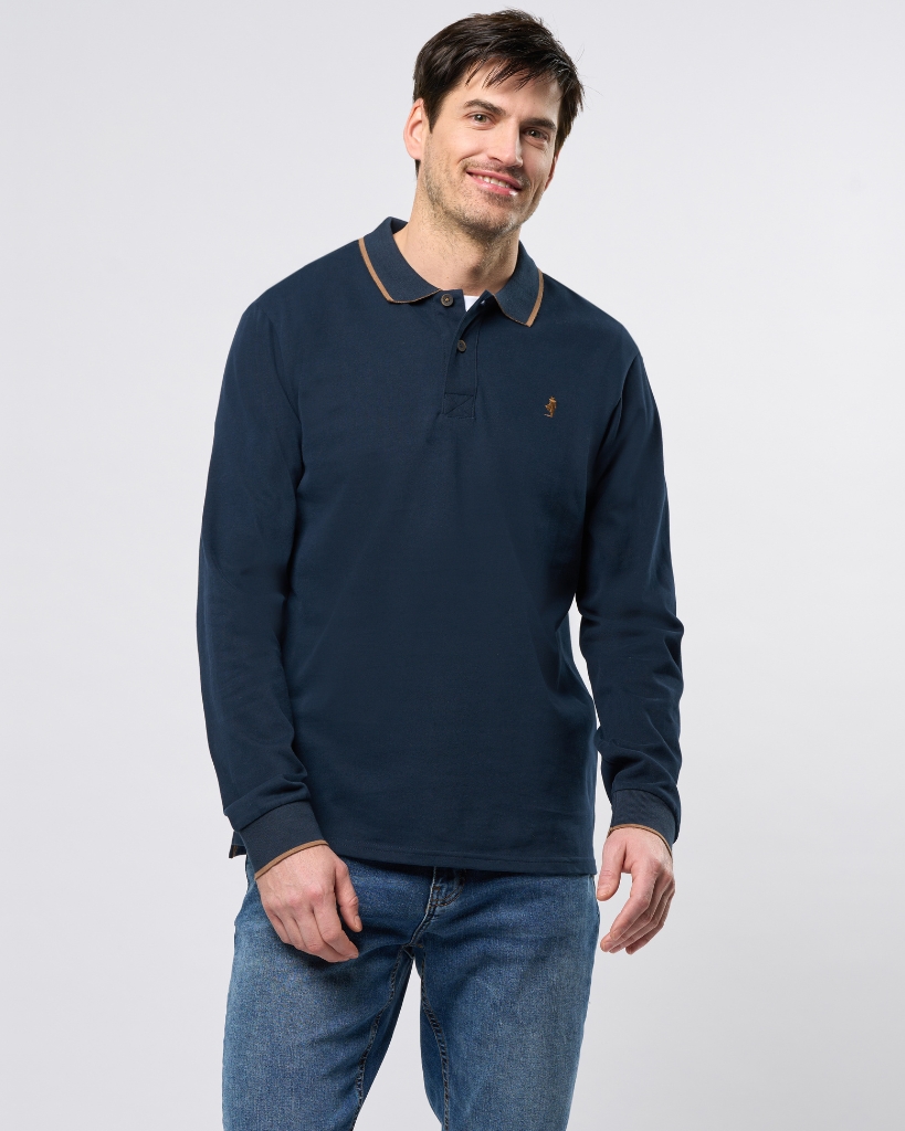 MCS Jim Langærmet Polo Mørkeblå