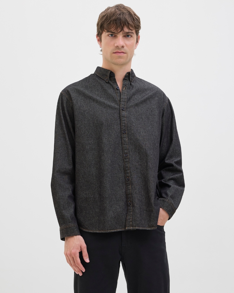 JJ Rebel Avan Denim Skjorte Sort