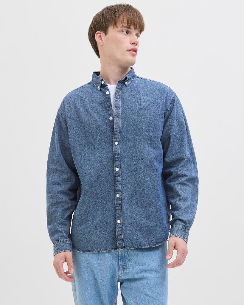 JJ Rebel Avan Denim Skjorte Mellemblå