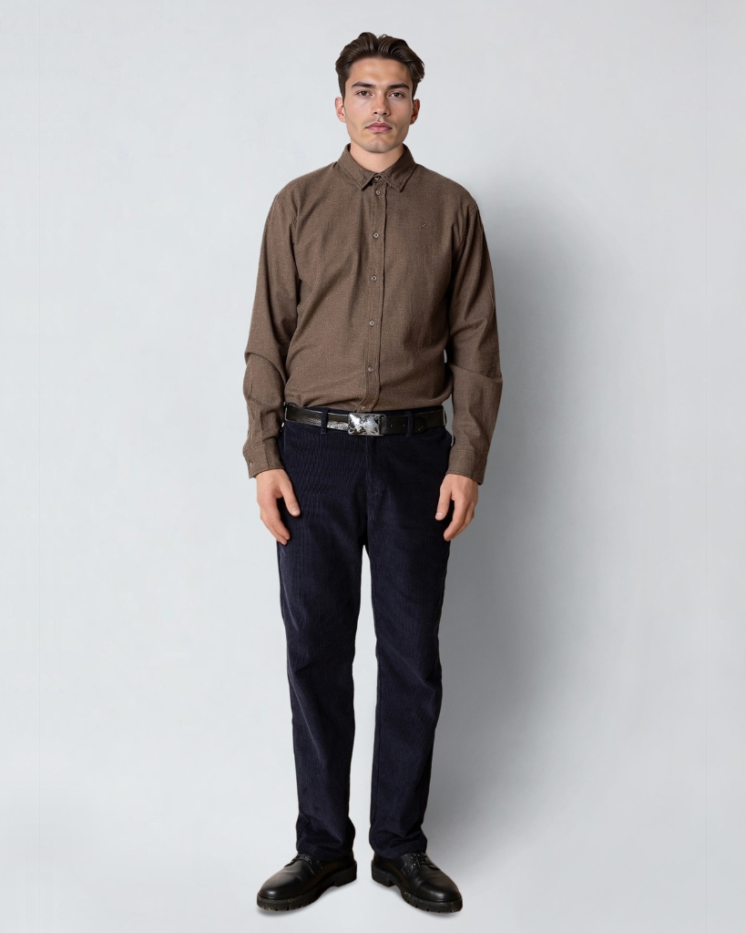 Clean Cut Russel Flannelskjorte Brun Melange