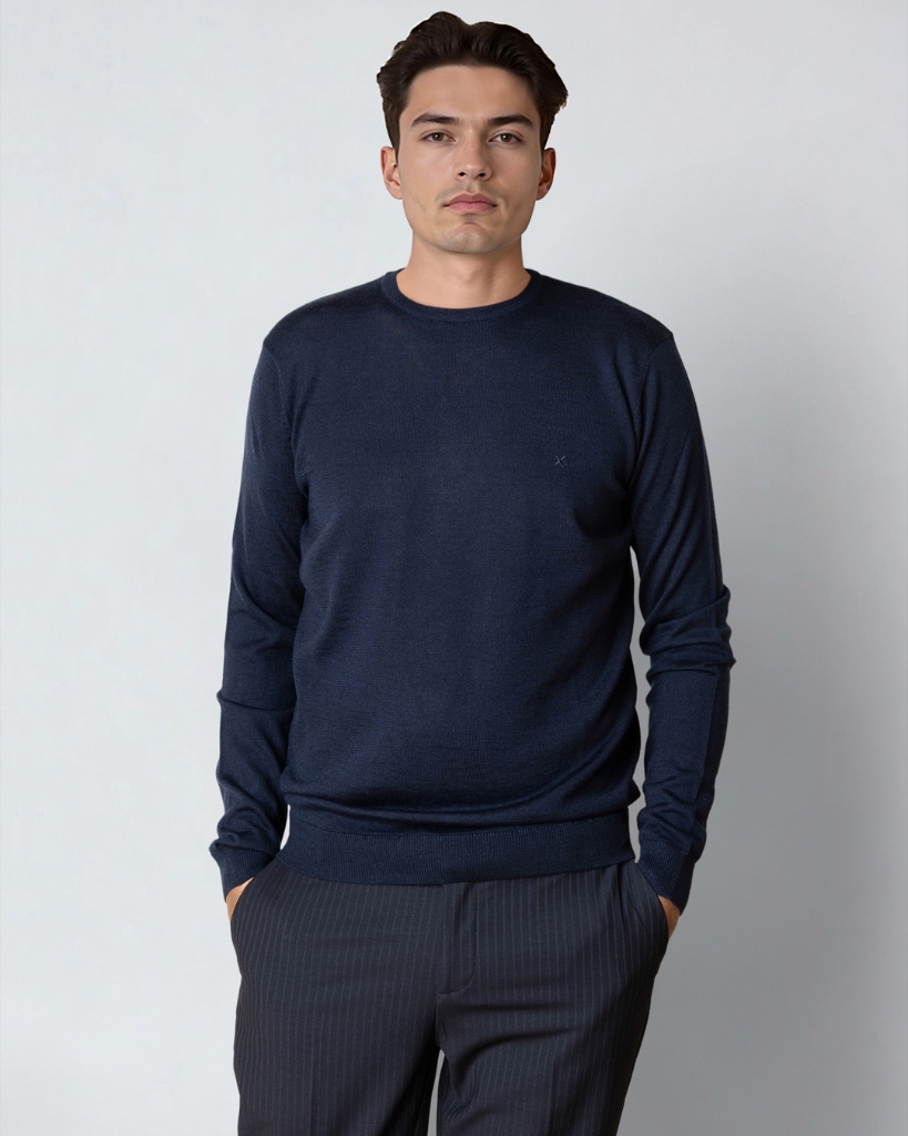 Clean Cut Merino Strik Navy