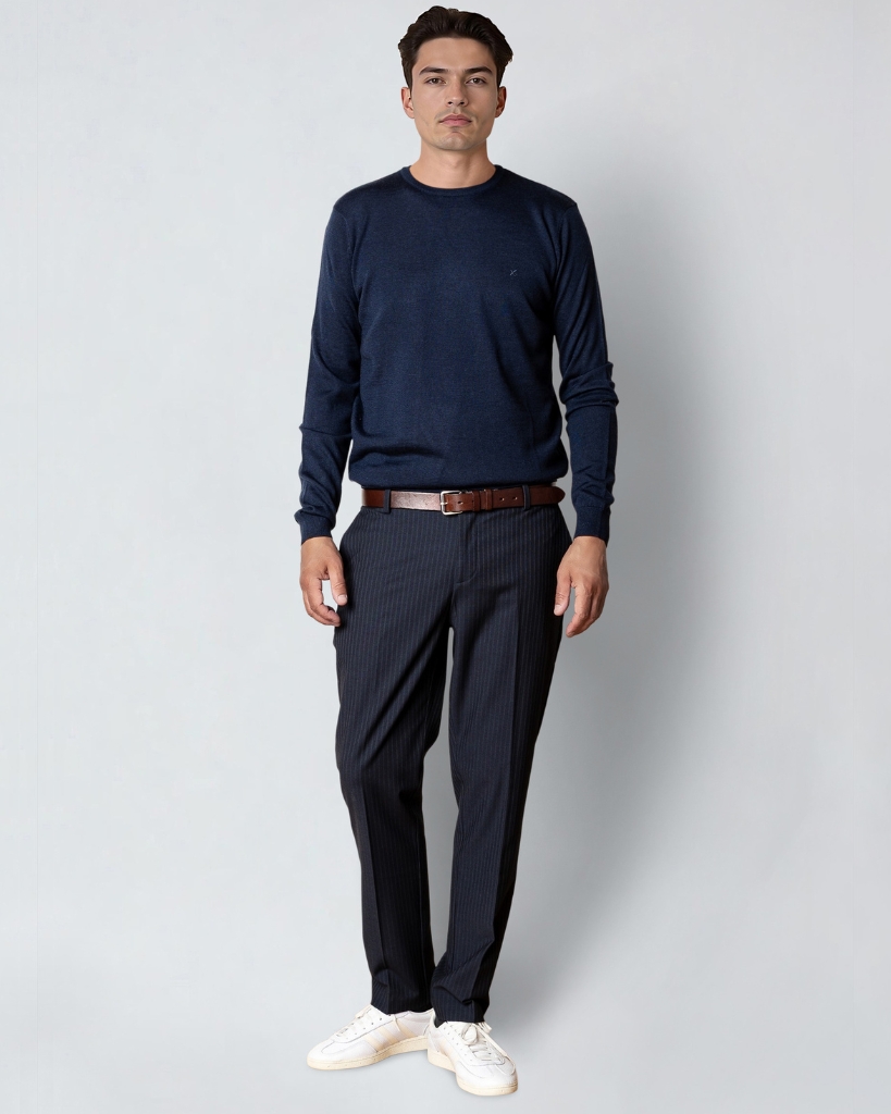 Clean Cut Merino Strik Navy