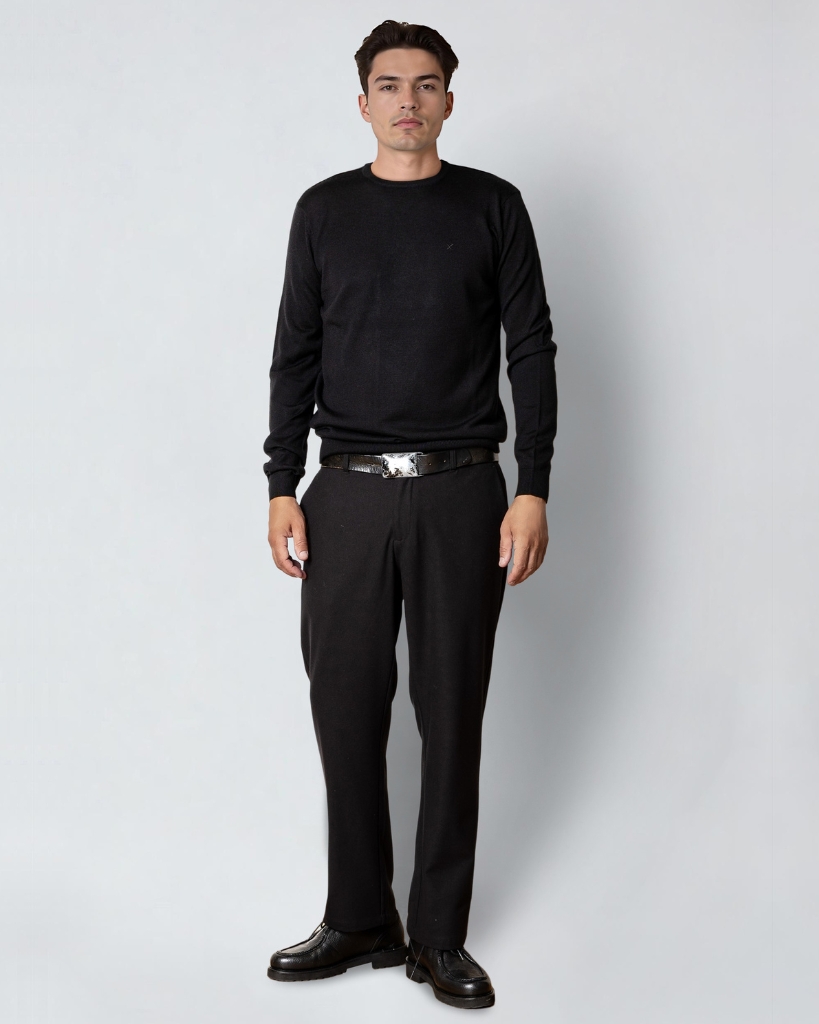 Clean Cut Merino Strik Sort