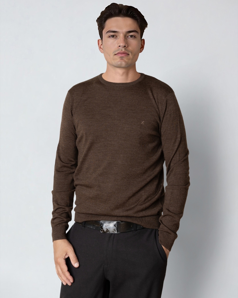 Clean Cut Merino Strik Brun